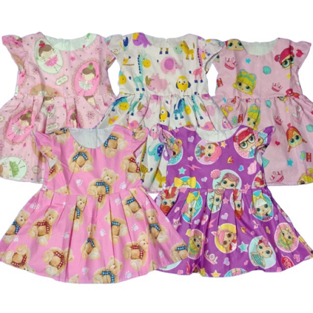 Atasan Dress Bayi Perempuan BABYPHORIA Motif BANYAK 0-4 tahun