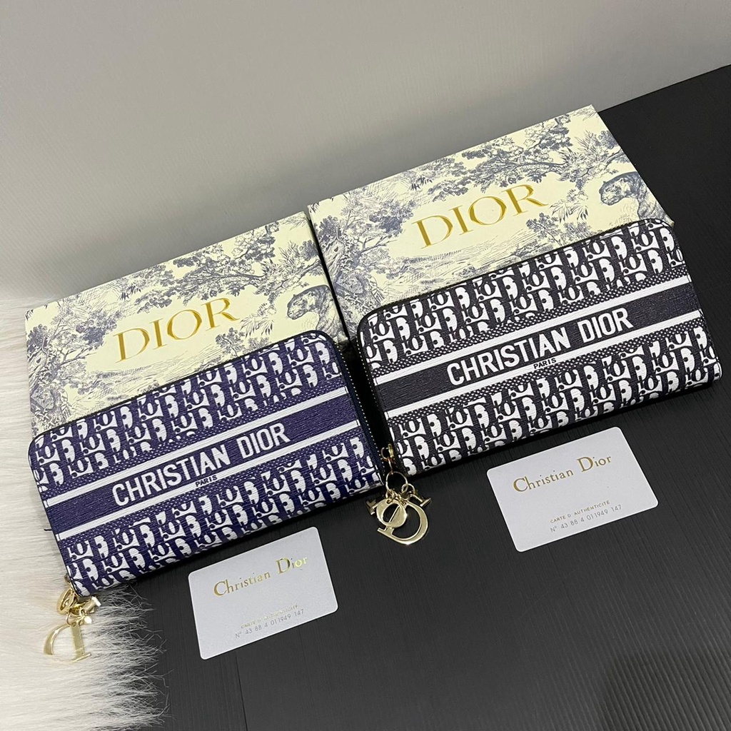 DOMPET DIOR 2COLOUR FREE BOX (Leather)