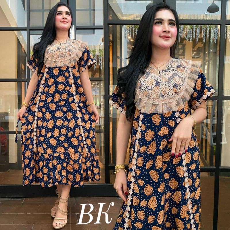 DASTER ARAB RENDA MOTIF KIPAS/DASTER  BORKAT KEKINIAN/DASTER ARAB MOTIF-Navi daun