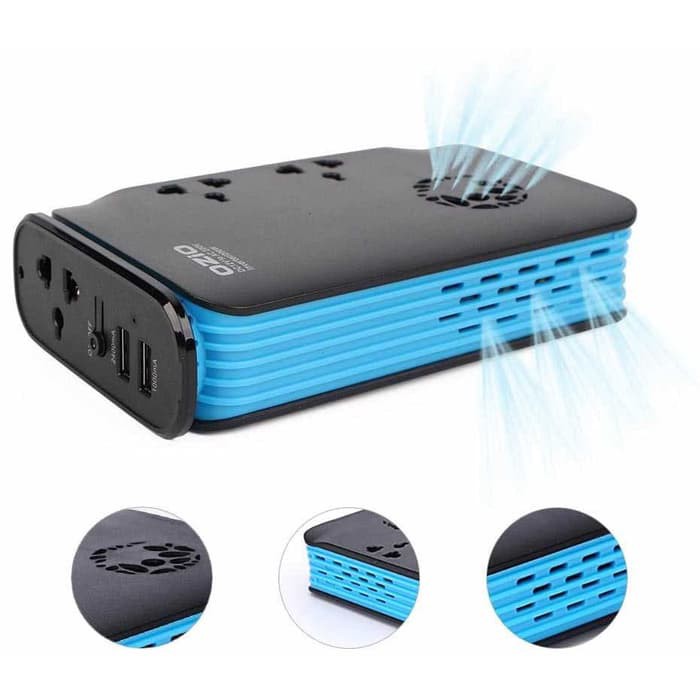 Cuci Gudang Ozio Car Inverter Colokan Listrik Mobil 200W - Hitam Biru