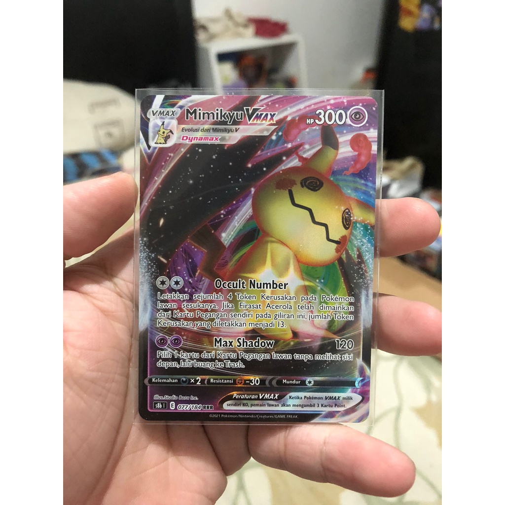 Kartu Pokemon TCG Mimikyu VMax RRR s8b Klimaks Climax Original Indonesia Hologram Aserola