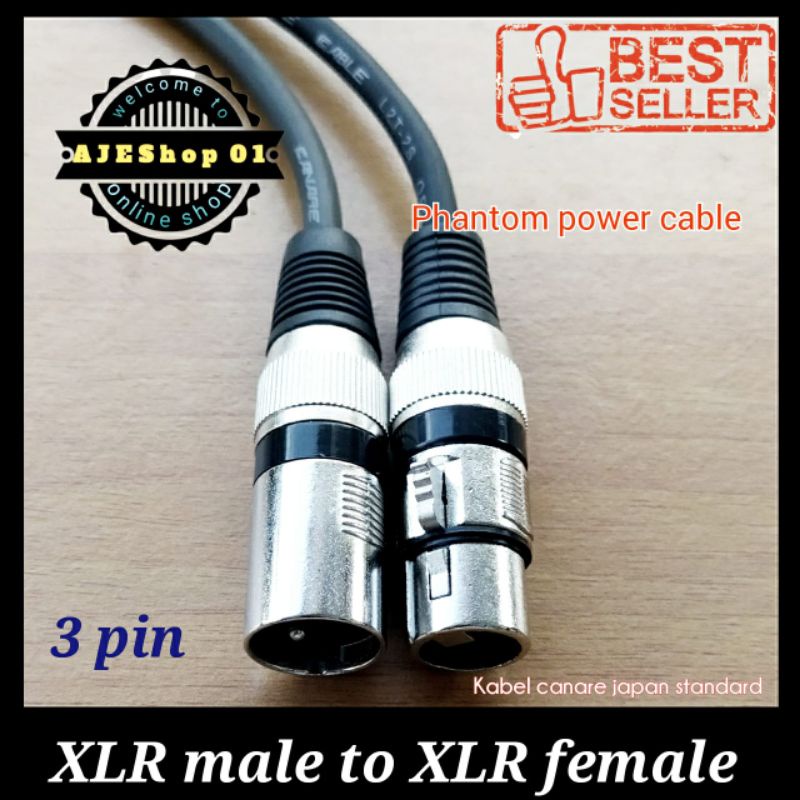 Jack xlr male to female kabel canare 5 sampai 10 meter