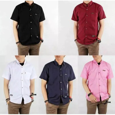 Kemeja Pria Lengan Pendek DISTRO / kemeja pria polos termurah / hem pria kasual bahan Pooplin