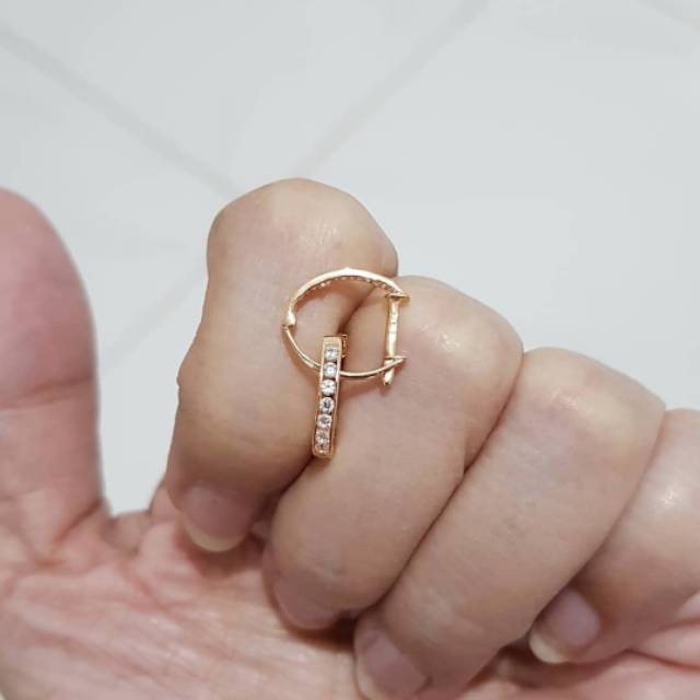 Anting Klip Emas Kadar 70% (16K) - F11
