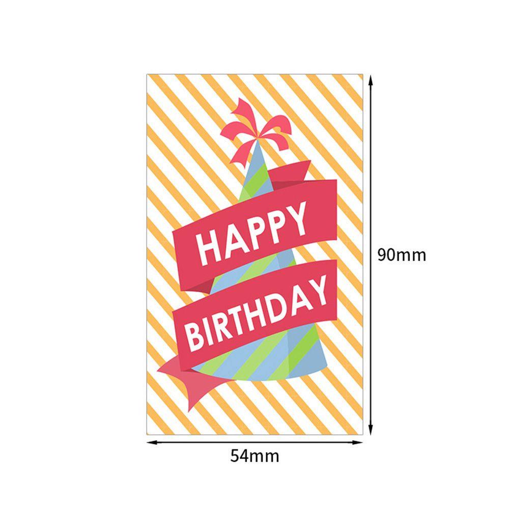 Preva 30PCS Kartu Happy Birthday 9x5.4cm Dekorasi Pesta Undangan Cardstock Kartun Hewan