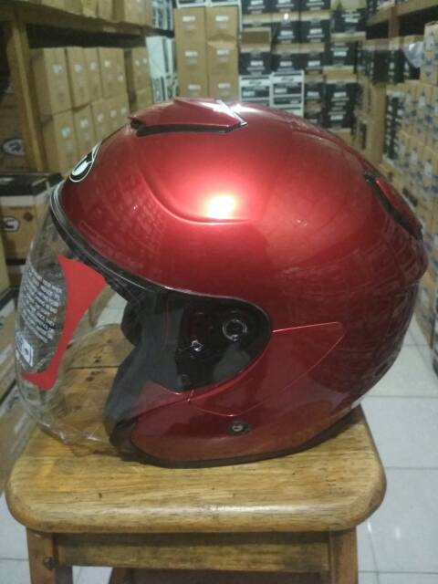 Helm KYT KYOTO Putih SOLID Hitam Merah Doff Gunmet Black Glossy Biru Doff Merah Ferarri Original KYT