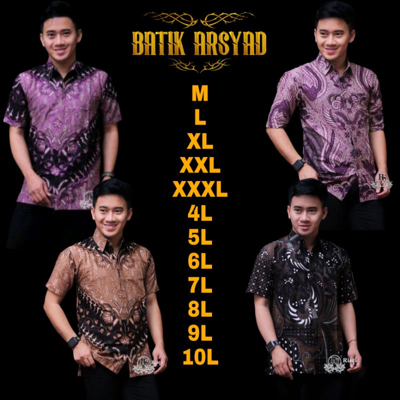 KEMEJA BATIK PRIA LENGAN PENDEK BIG SIZE JUMBO M.L.XL.XXL.XXXL.4L.5L.6L.7L.8L.9L.10L