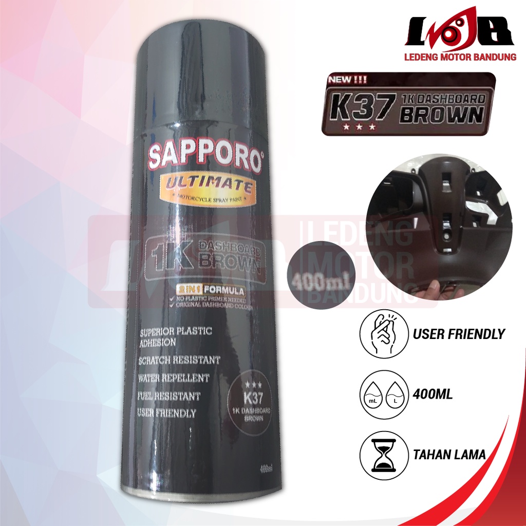 SAPPORO ULTIMATE DASHBOARD BROWN K37 1K Cat Semprot Aerosol Paint Coating