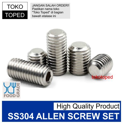 SS304 Allen Head Screw | Food Grade | alen baut mur stainless screws