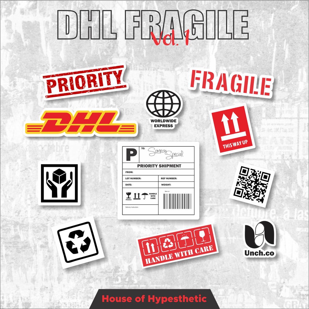 Sticker Aesthetic Case Handphone Laptop Tumblr Bujo Custom Helm Skateboard Fragile || DHL VOL.1