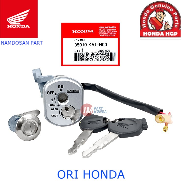 Ahm 35010-KVL-N00 Key Set - Kunci Kontak Plus Kunci Jok Supra X 125 2007 - 2013 Batman Karbu