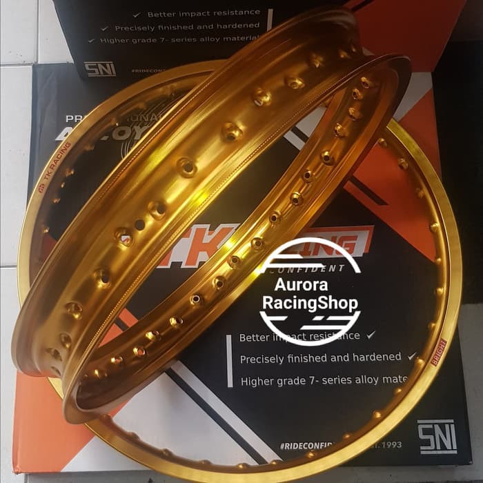 Q.W246 Velg TK KLX 150 Set Ring 18 21 Hole 36 Warna Gold