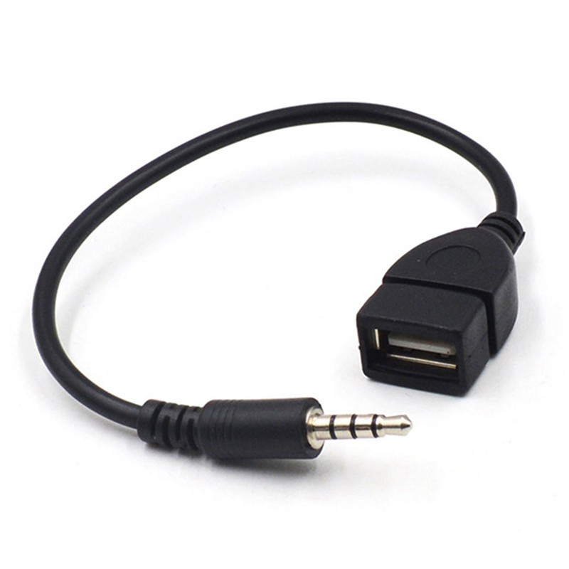 Kabel Adapter Konverter Audio Aux Jack 3.5mm Male Ke Usb 2.0 Tipe A Female Otg Untuk Aksesoris Mobil