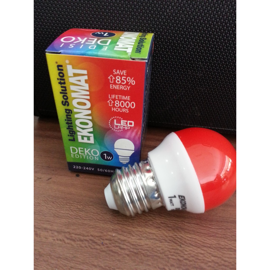 Lampu LED WARNA Merah 1W Ekonomat hemat energi | lampu hias tidur