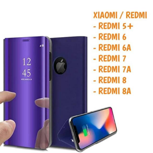 XIAOMI Redmi 5 Plus 5plus Redmi 6 6A Redmi 7 7A Redmi 8 8A A FLIP COVER MIROR CLEAR VIEW CASE CASING