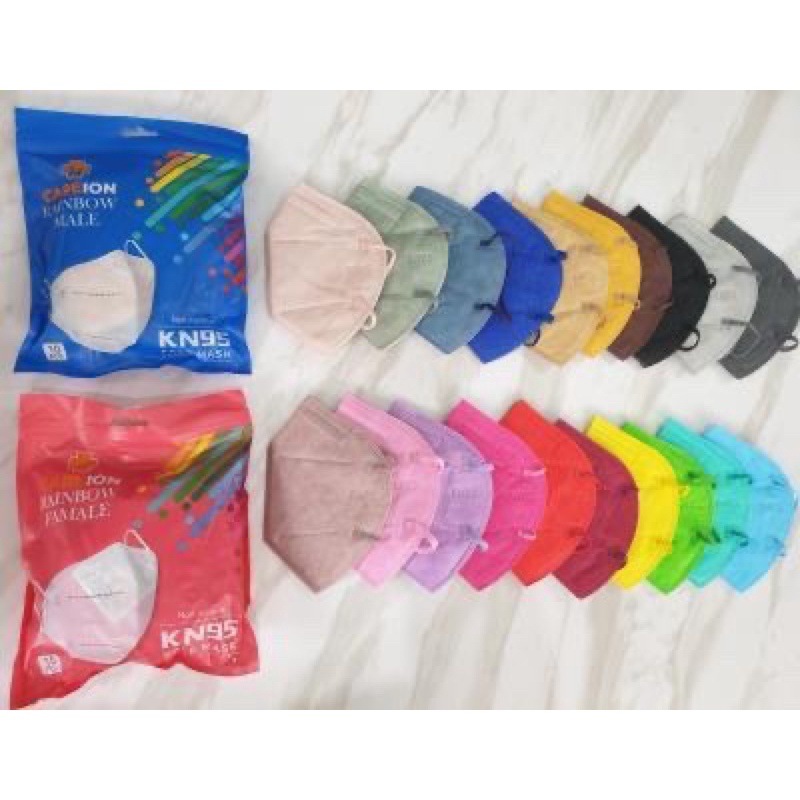 MASKER KN95 CAREION RAINBOW MIX CEWE DAN COWO 1PACK ISI 10PCS TERMURAH