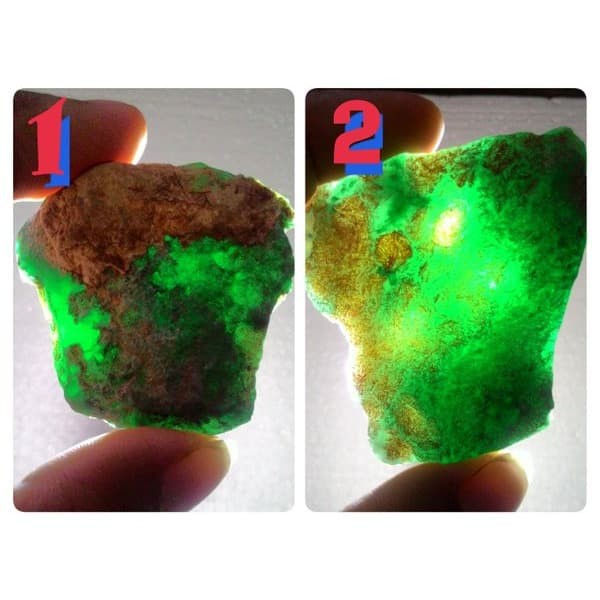 Chrome chalcedony natural hq- ijo ohen garut- bahan / rough paket 2