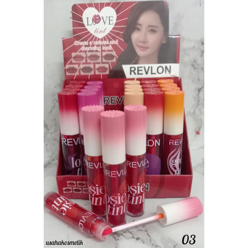 BEST SELLER  LIP TINT  LOVE  REVLON |  LIP TINT BRIGHT COLORS HARUM PERMEN   NO.999 | 70379 -03