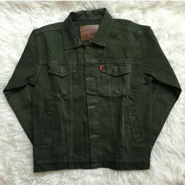 Jaket jeans green army / hijau tua