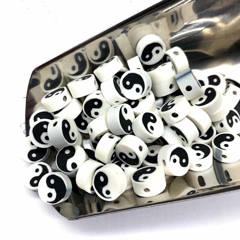 30pcs / lot 10mm Manik-Manik Polymer Clay Untuk Membuat Perhiasan Handmade DIY