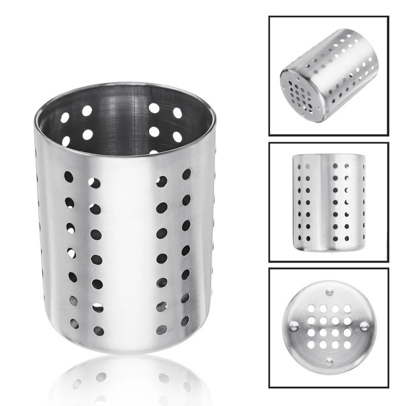 tempat sendok garpu sumpit stainless / cutlery spoon holder / utensil holder sedang besar / tempat peralatan makan stainless