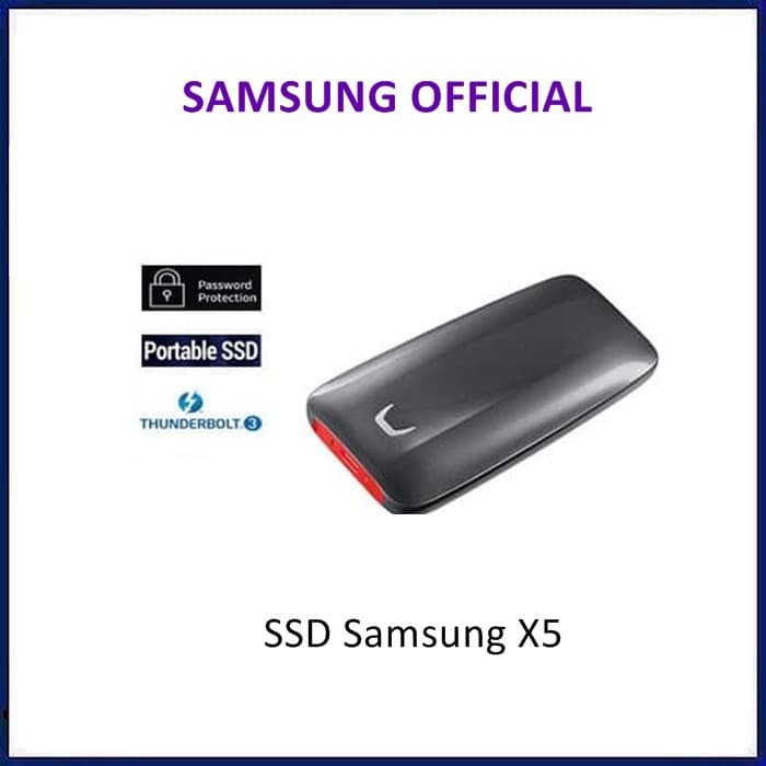 Samsung X5 Portable SSD 500GB Thunderbolt 3 External SSD MU-PB500B/WW MURAH