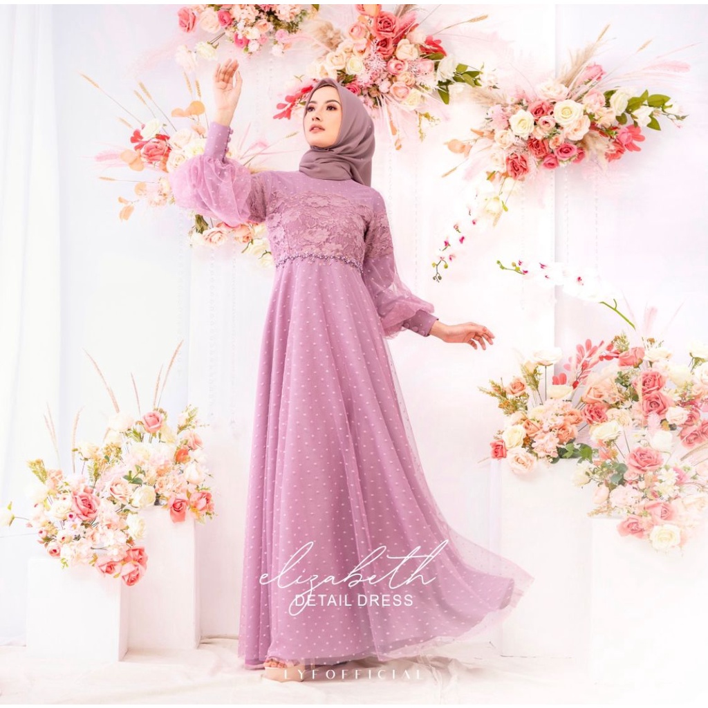 LYF OFFICIAL - ELIZABETH DRESS MOCCA / DRESS PESTA / DRESS KONDANGAN / DRESS MUSLIM / DRESS WANITA
