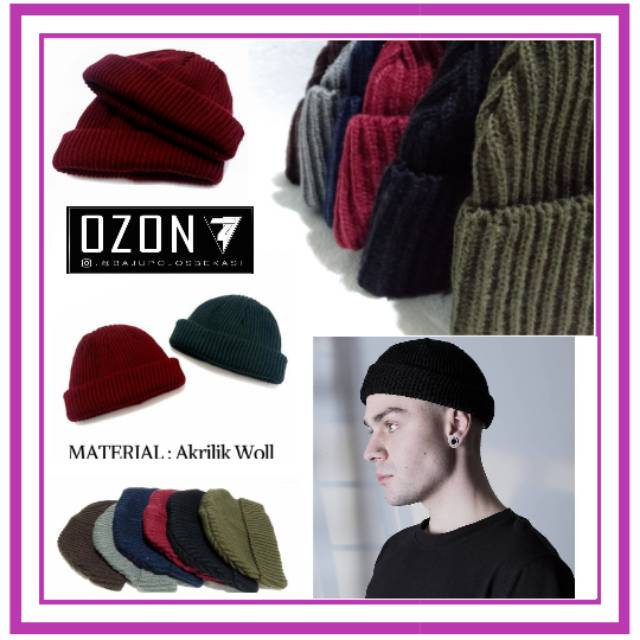 Kupluk RAJUT Polos Bahan WOOL Halus Short Beanie Miki Hat Short Distro