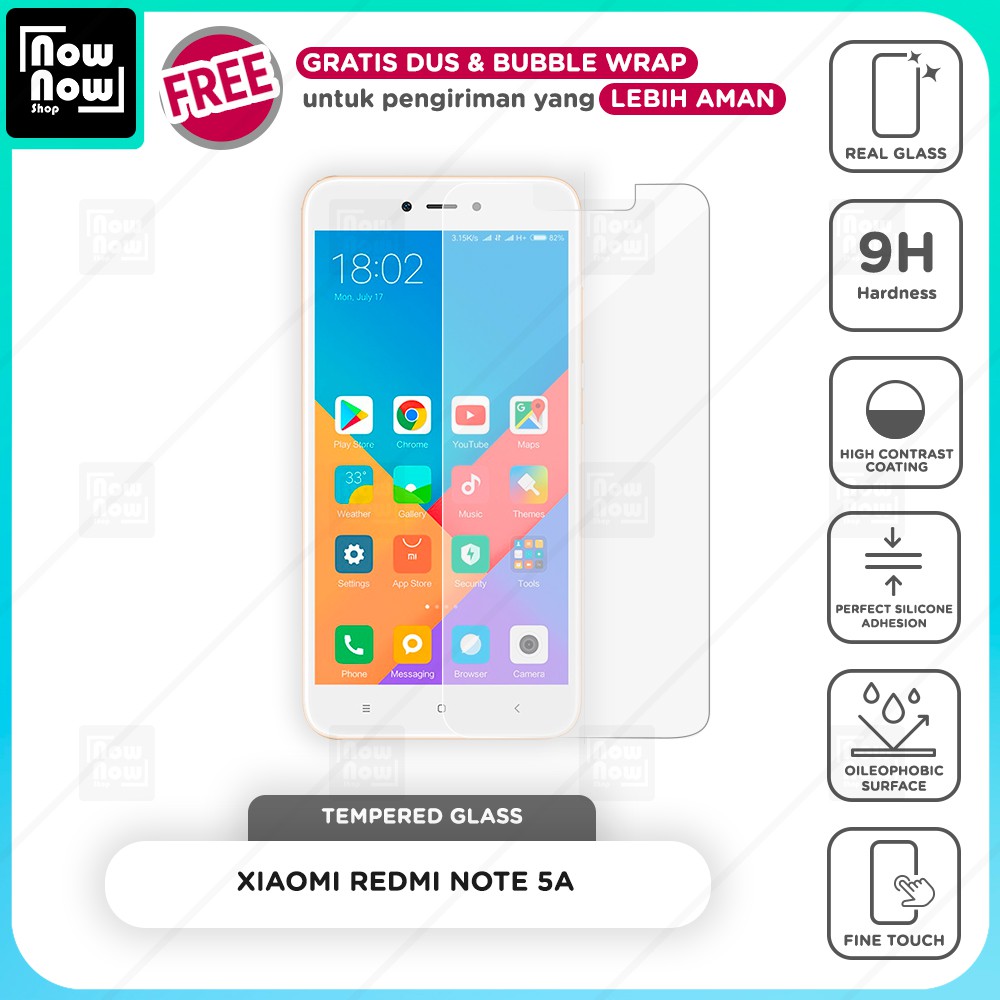 Tempered Glass Anti Gores Xiaomi Redmi Note 5A Screen Guard Protector 9H Kaca Temperglass