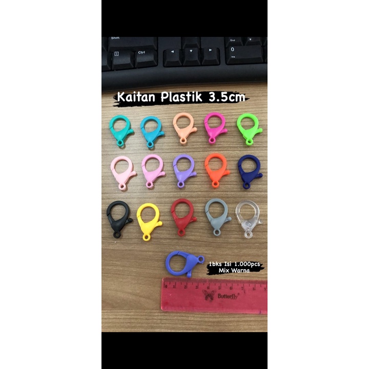 KAITAN MASKER / PENGAIT / KEW KEW / KOKOT UDANG PLASTIK WARNA WARNI / KAITAN PLASTIK 3.5CM