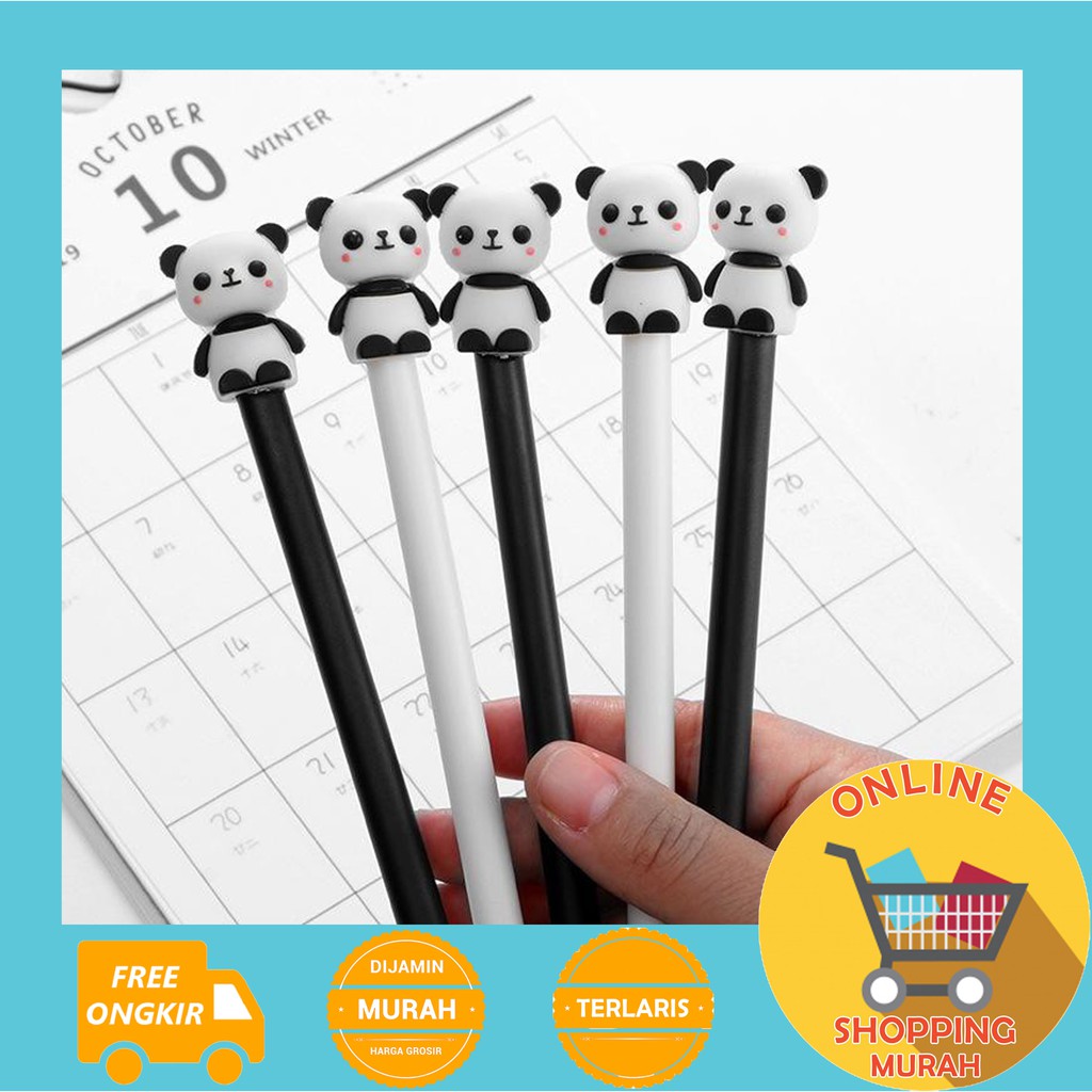 

[O.S.M] PENA KARAKTER PANDA LUCU - PULPEN PANDA - PENA PANDA HITAM PUTIH