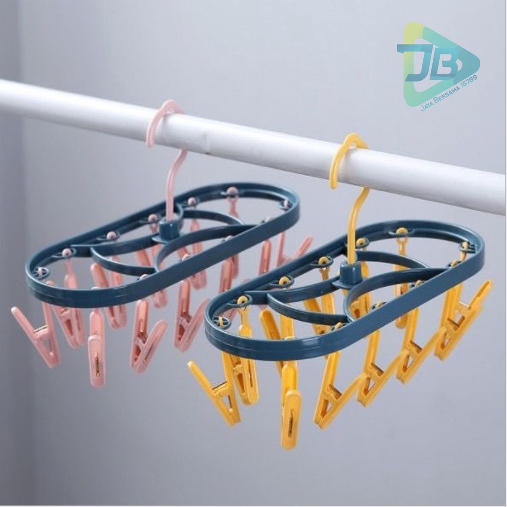 RT52 gantungan hanger hook jepit jepitan jemuran jemur baju kaos kaki jepit 12 klip JB5349