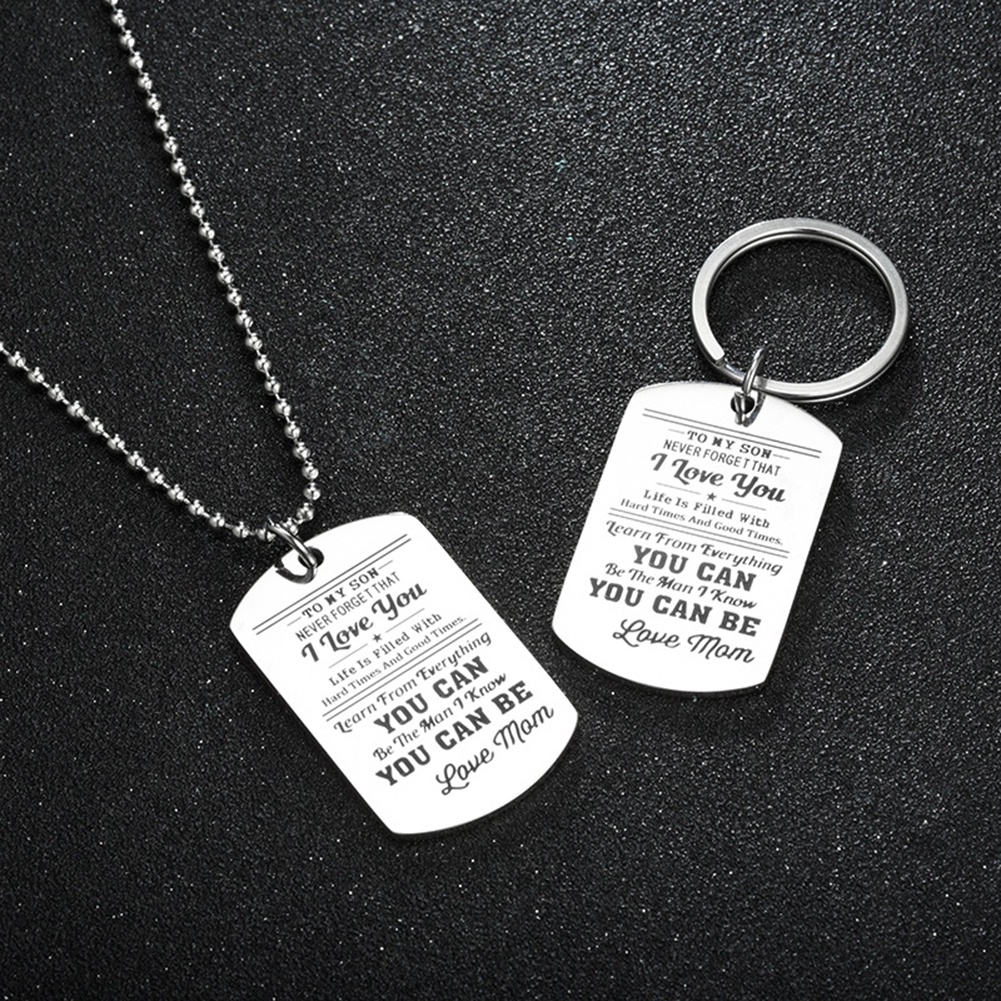 Hu Hu Hu Hu Hu Alat Bantu Pasang Kacamata♡ Kalung Rantai Liontin Dog Tag Motif Tulisan Untuk Pria