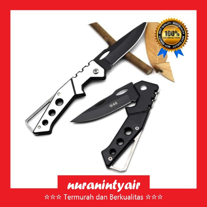 Pisau Saku Lipat Survival Stainless Steel - Portable Knife Folding