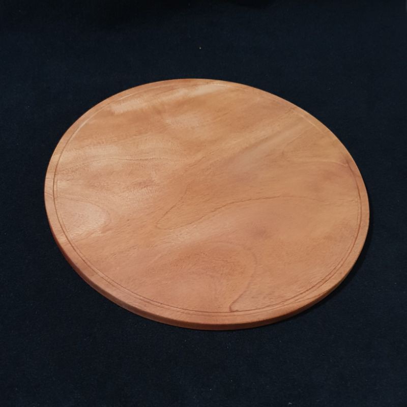Talenan bulat 40cm alas tatakan kue besar ( kayu solid utuh tanpa sambung ) nampan jumbo