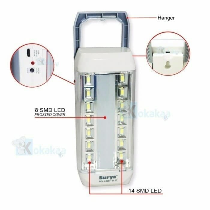 LAMPU EMERGENCY LED CHARGER SURYA