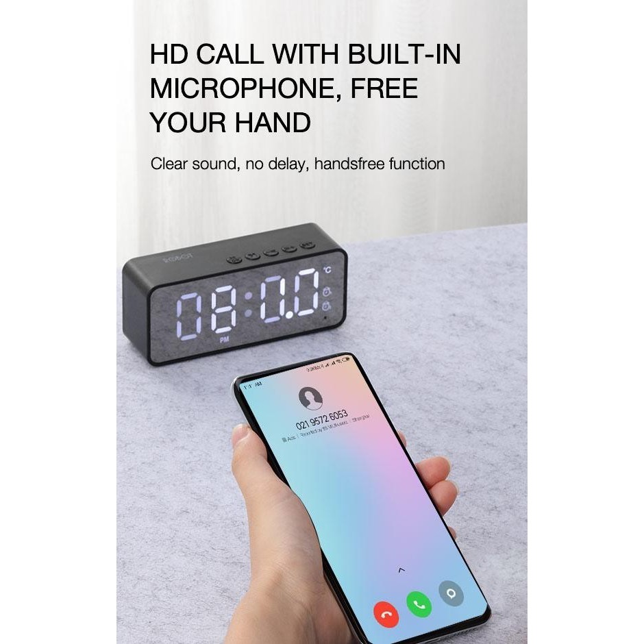 NA - Speaker Bluetooth Robot Digital Clock Alarm - Radio - Aux rb150