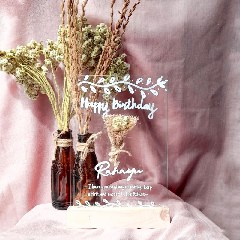 

KADO ULANG TAHUN/GIFT BOX ACRYLYC LETTERING/AKRILIK LETTERING/HAMPERS