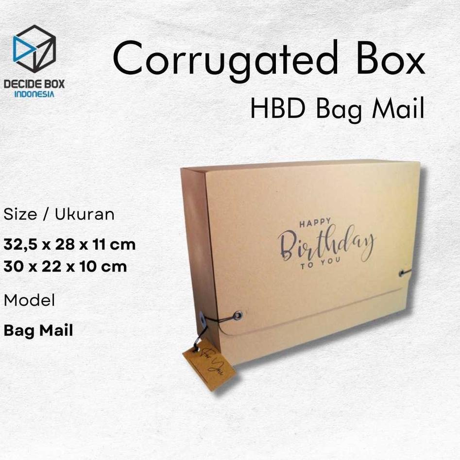 

Obral Terlaris Decide Box Indonesia - Corrugated Box Bag Mail Model Happy Birthday / Kotak Kado Ulang Tahun atau Happy Birthday Model Bag Mail.
