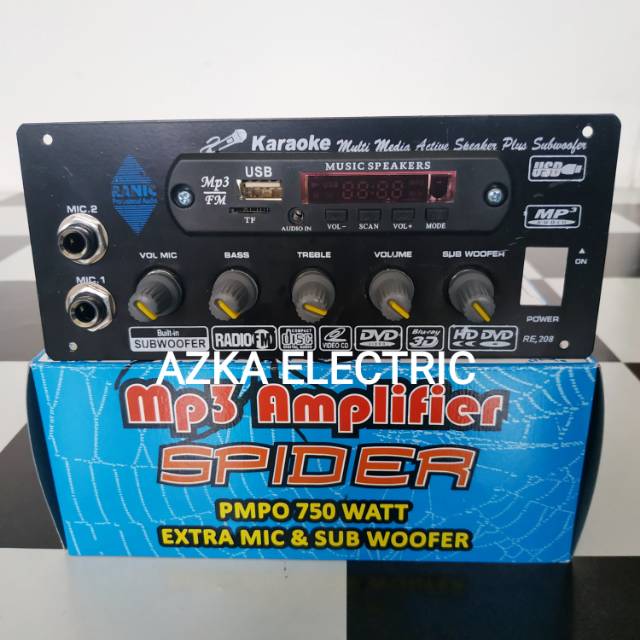 Kit Power    Amplifier Speaker Aktif Plus MP3 USB 750W PMPO