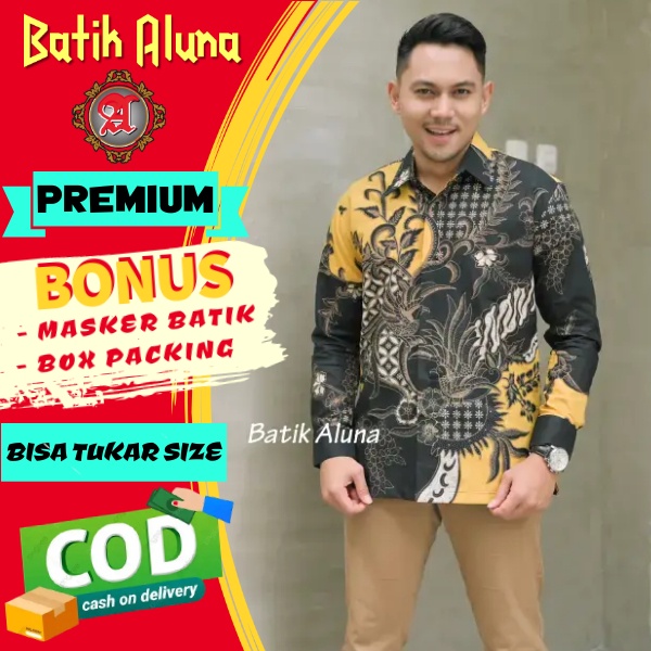 kemeja batik pria lengan panjang slimFit batik jumbo big size atasan batik pria modern premium murah