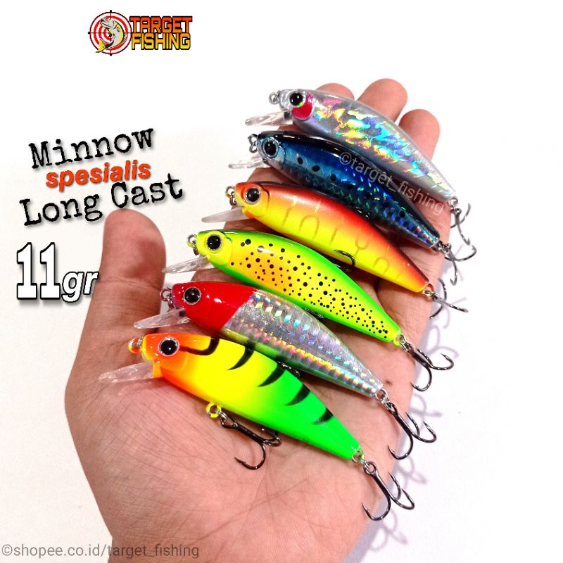 Minnow Long Cast 11gr Slow Sinking - Umpan Casting Muara, Tambak, Laut