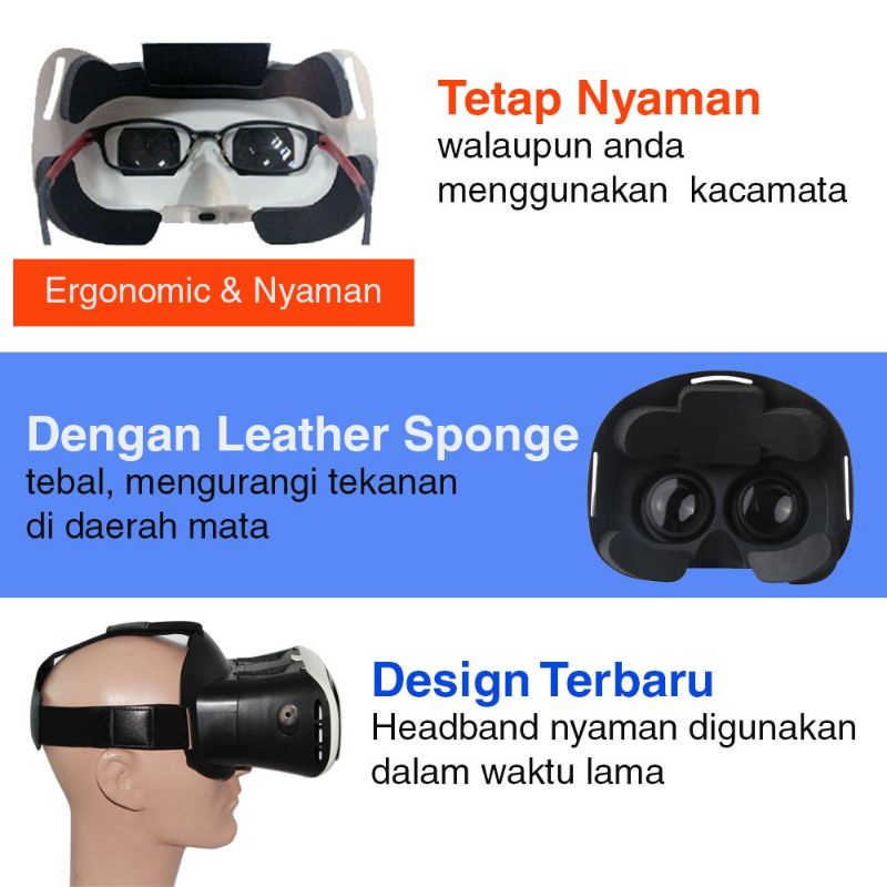 [TERBARU] VIRTUAL REALITY 3D / VR BOX FOR SMARTPHONE VERSI 2.0