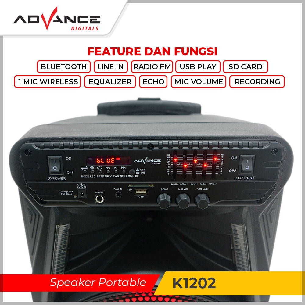 【READY STOCK】 Advance K1202 Speaker Meeting Portable Ukuran 12 Inchi woofer + tweeter