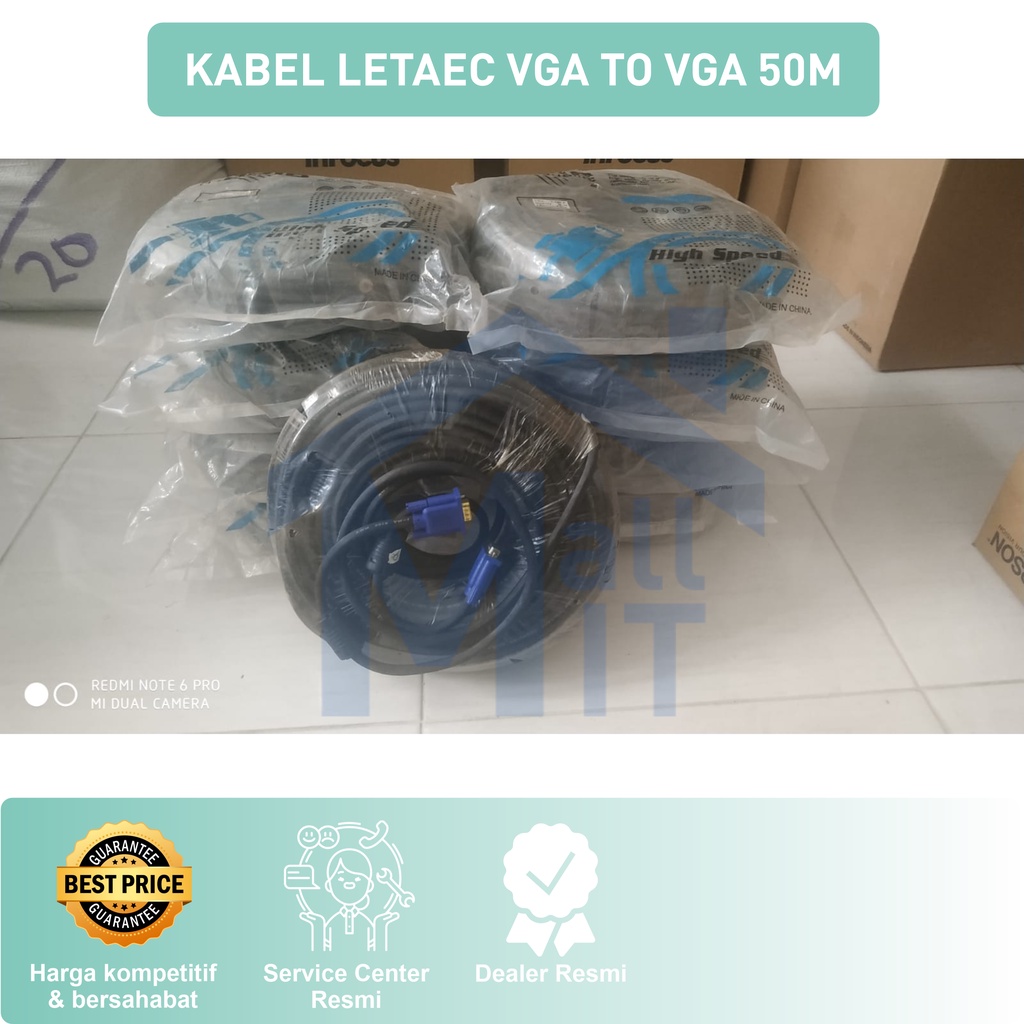 ( Bisa Cod ) MDN LeTaec Kabel VGA to VGA 50m High Quality Kabel Engineering