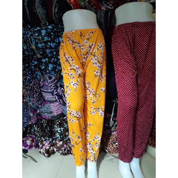 CELANA PANJANG MOTIF BUNGA SAKURA 100%REALPICT