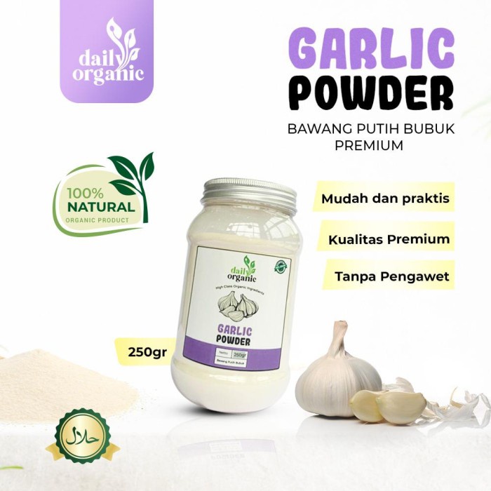 BAWANG PUTIH BUBUK GARLIC POWDER PREMIUM DAILY ORGANIC - 60gr