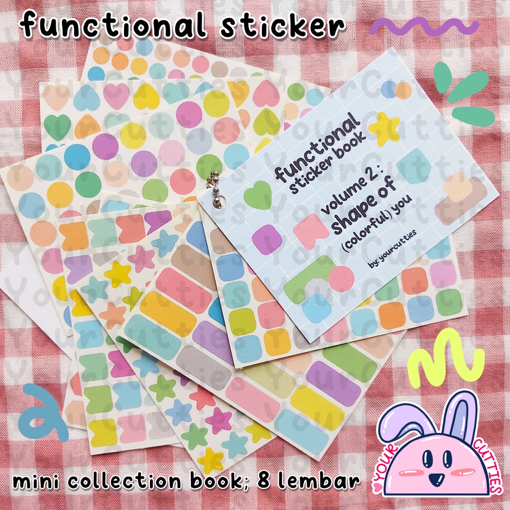 

[STICKER BOOK] STIKER FUNCTIONAL ICON SHAPE OF COLORFUL YOU BENTUK JURNAL BUJO PLANNER LUCU MURAH