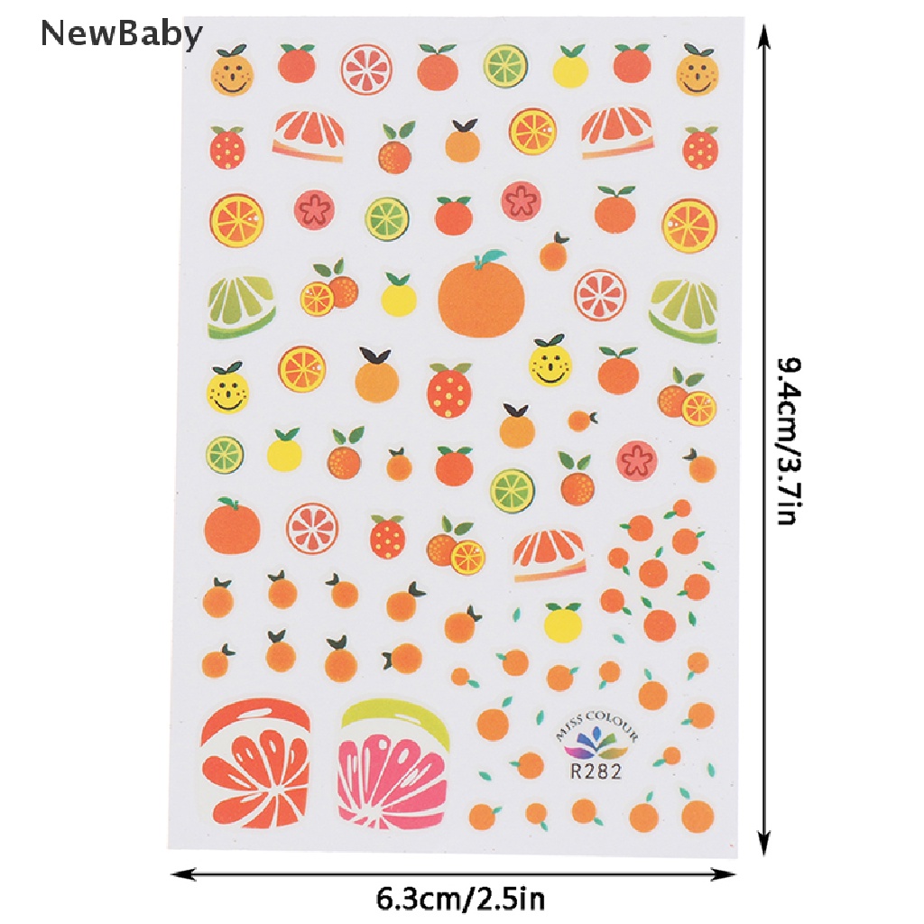 NewBaby 1 Sheet Nail Sticker Avocado Cactus Flower Fruit Paper Applique Manicure Sticker ID