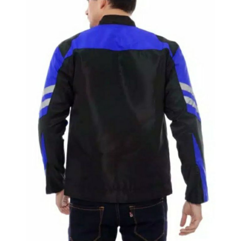 Jaket pria Jaket Motor Touring Exclusive Taslan Double Strip (Waterproof) TERMURAH DI SHOPEE! SUPPLIER JAKET!